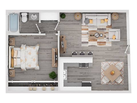 1 bed 1 bath at Citrus Court Apartments, Whittier, CA